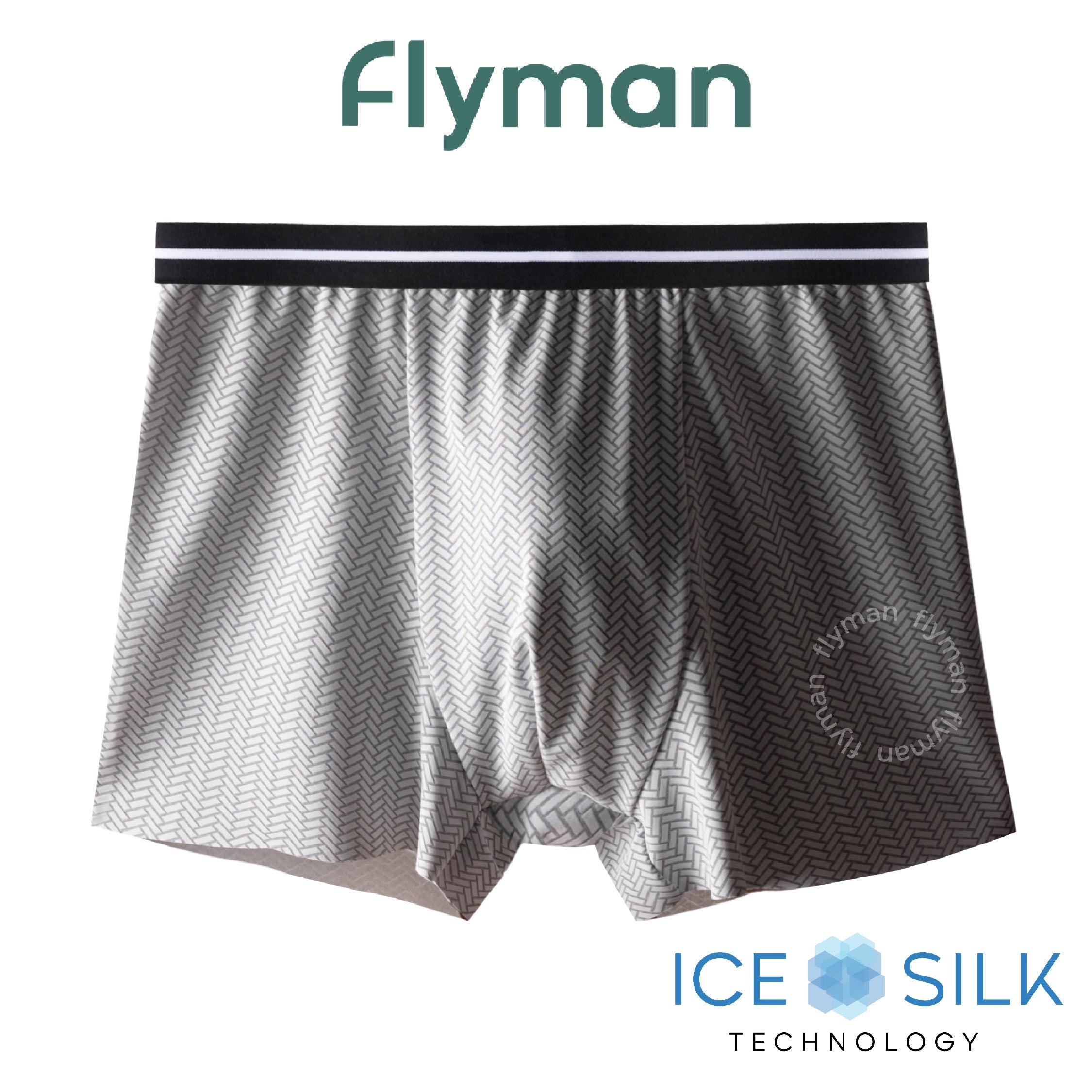 Flyman Celana Dalam Pria Boxer Ice Silk 1 pcs FM 3512