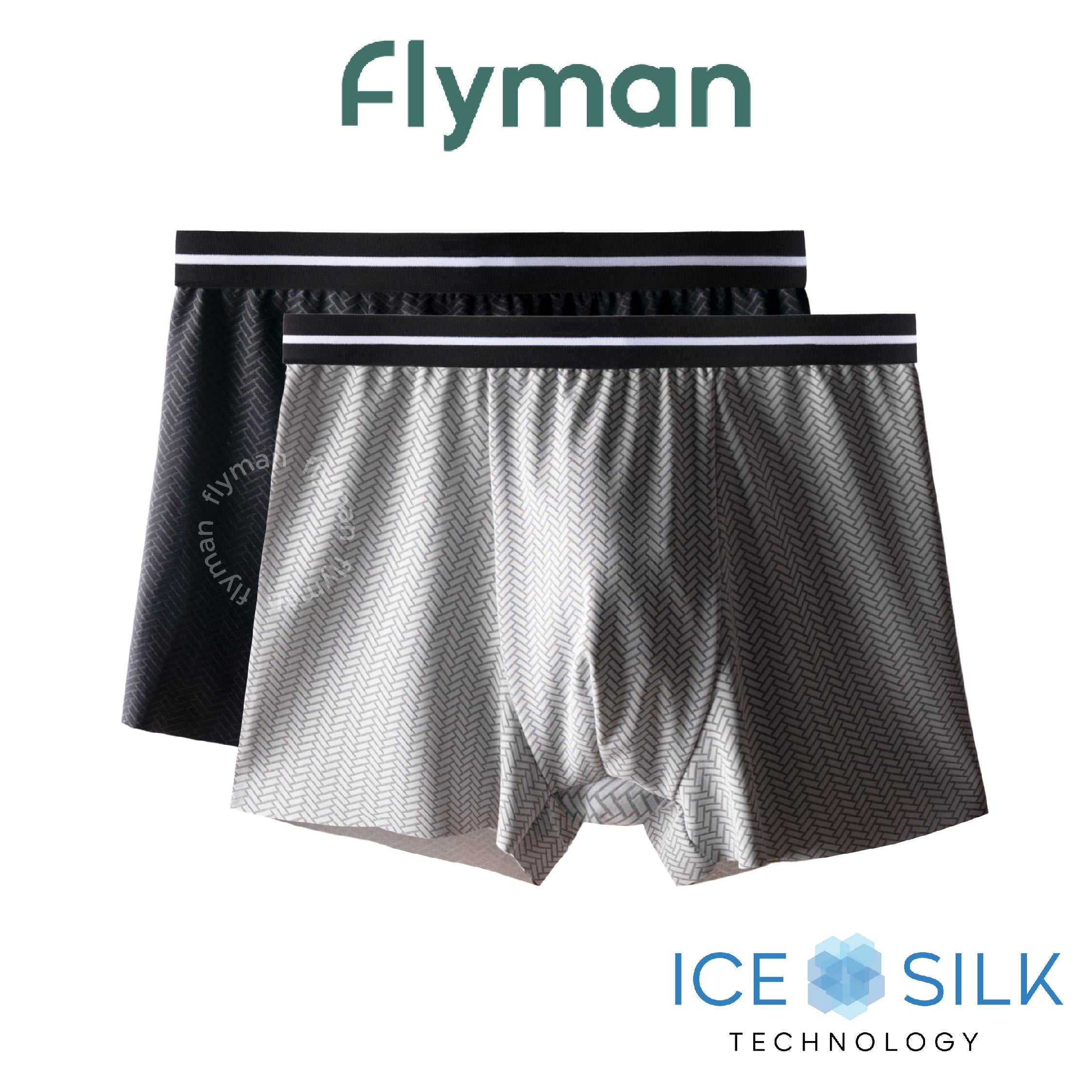 Flyman Celana Dalam Pria Boxer Ice Silk 1 pcs FM 3512