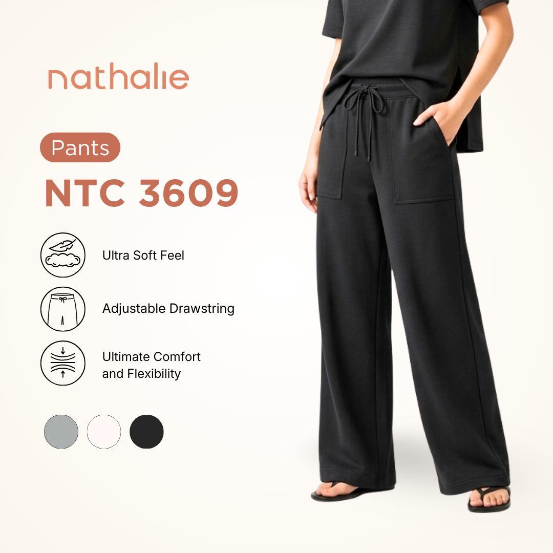 Nathalie Celana Scuba Wanita Premium Wide Leg Pants  - NTC 3609