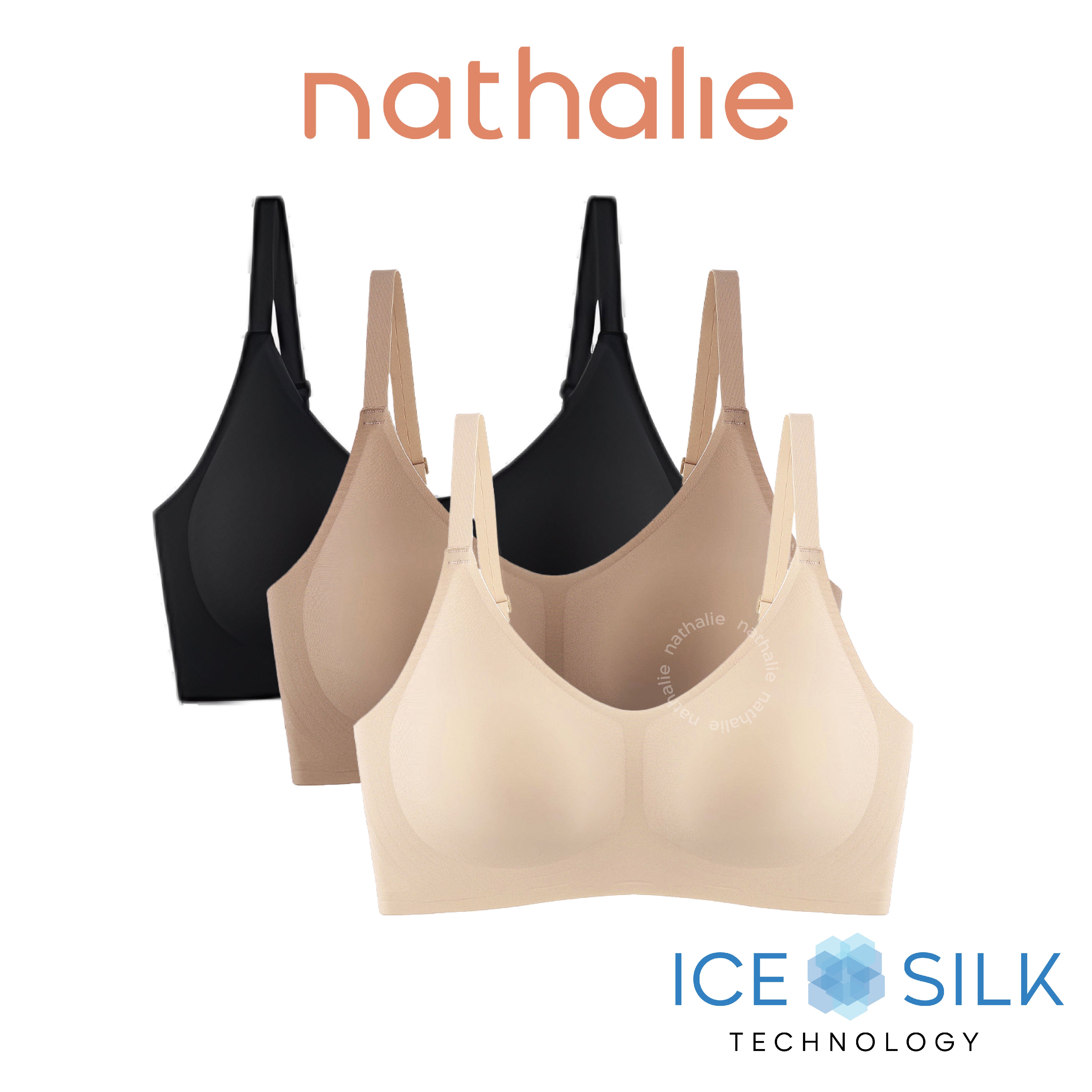 Nathalie Bra Seamless U Neck Ice Silk BH Premium Simless Tanpa Kawat Beha Tidak Nyeplak 1 Pcs NTB 3525