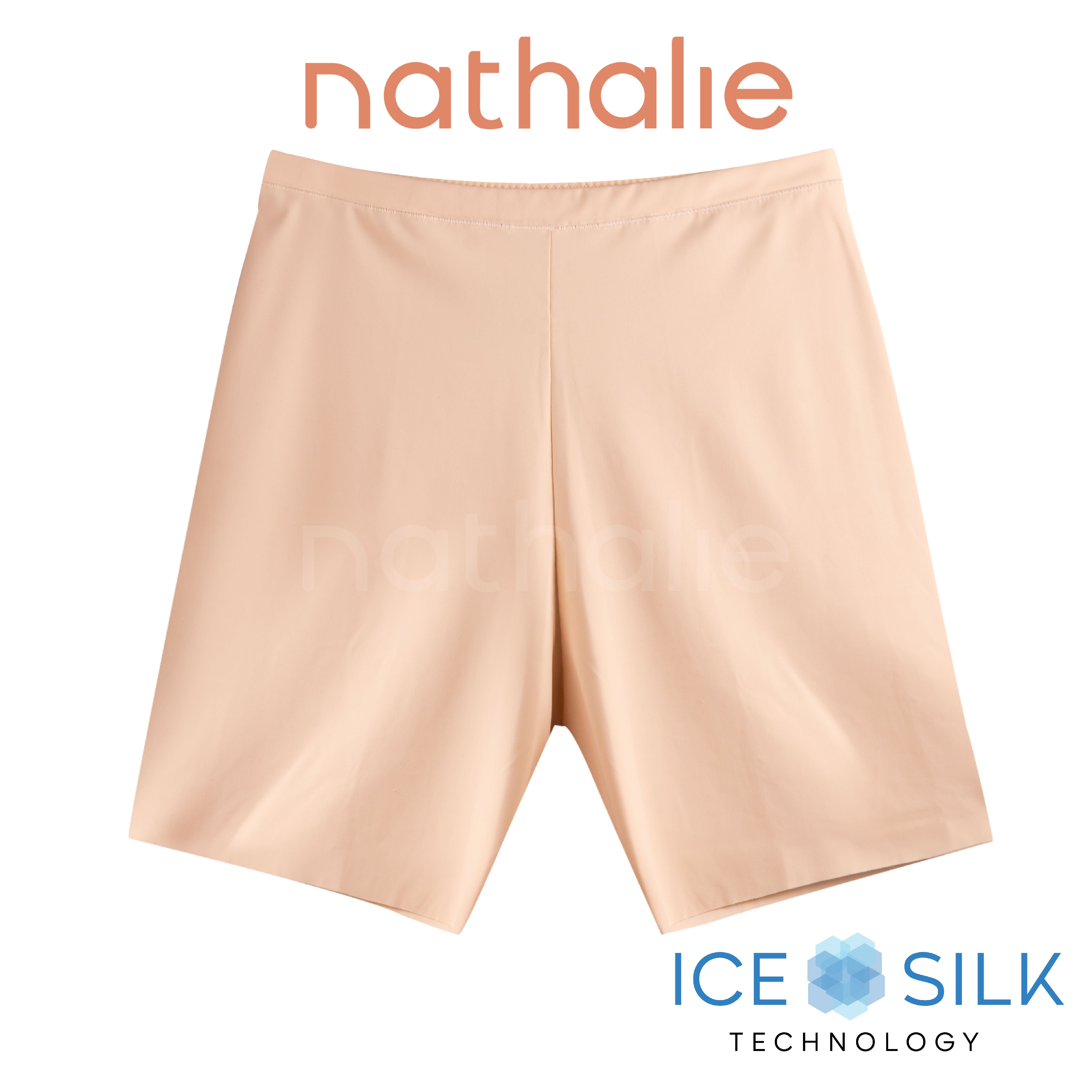 Nathalie Short Pants Wanita Ice Silk Celana Ketat Strit Cewek Nylon 1 Pcs NTC 3439