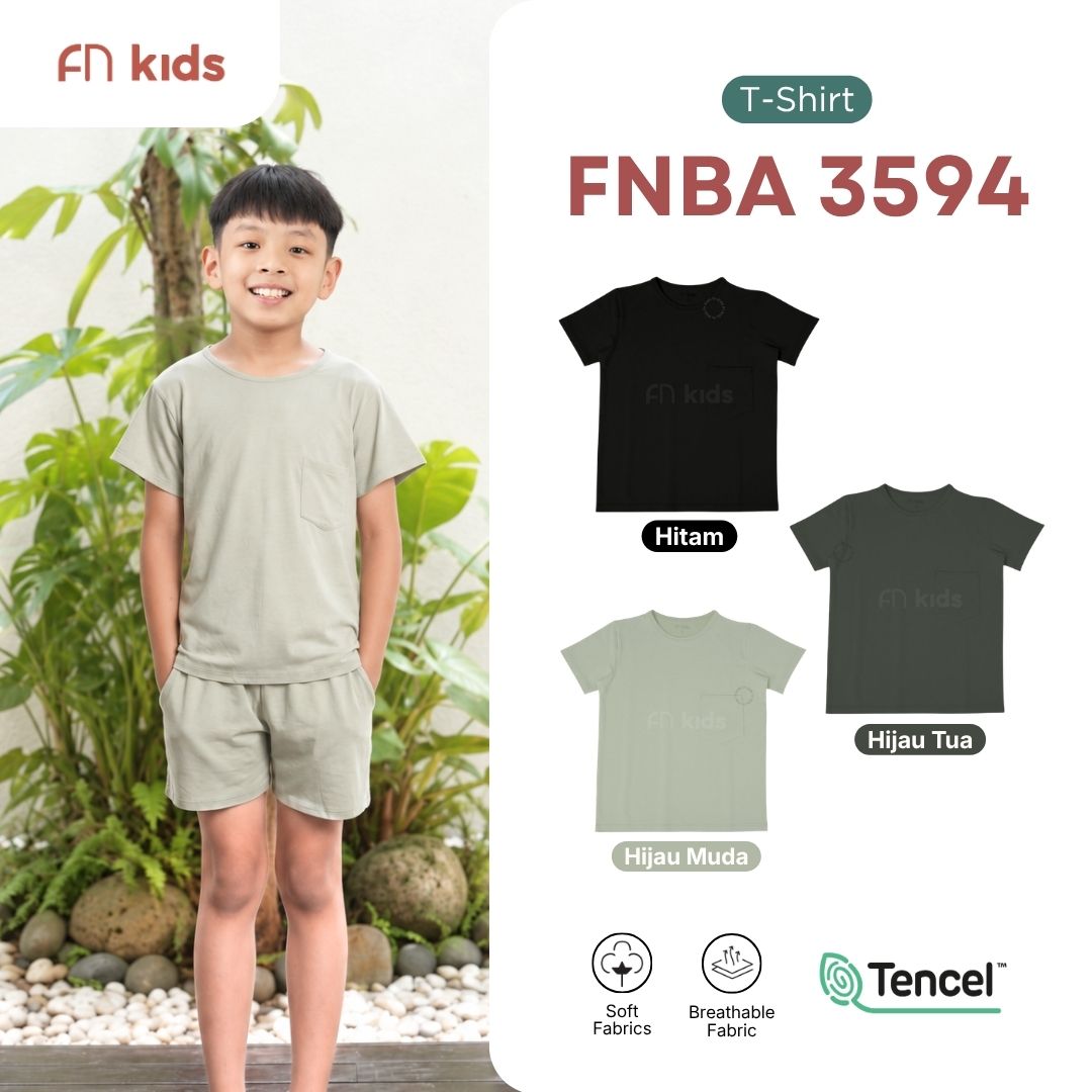 FN Kids Kaos Anak Laki Laki Nyaman Lembut Tencel Premium - Boys Short Slevee T-Shirt FNBA3594