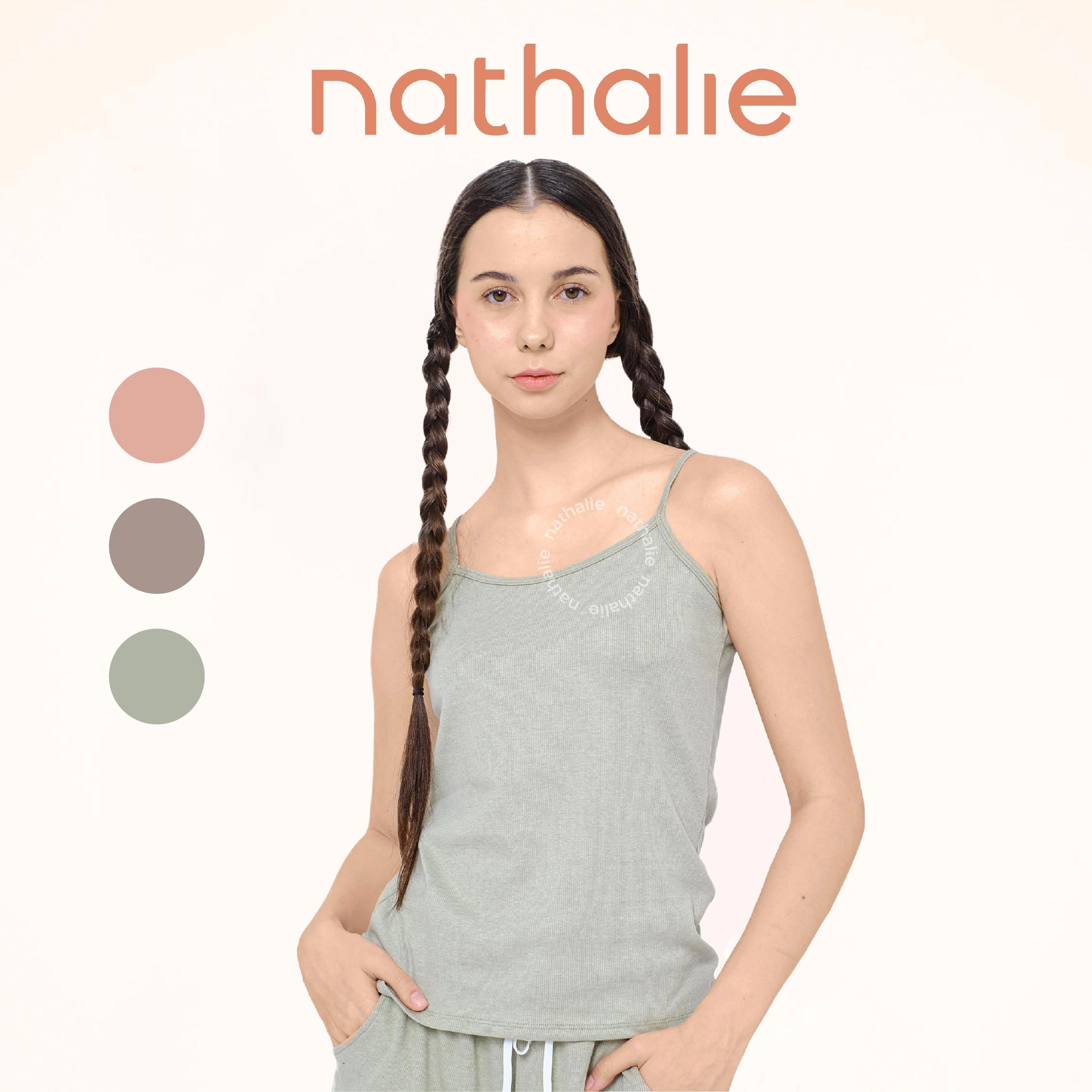 Nathalie Tanktop Cotton Blend Thin Strap NTA 3410