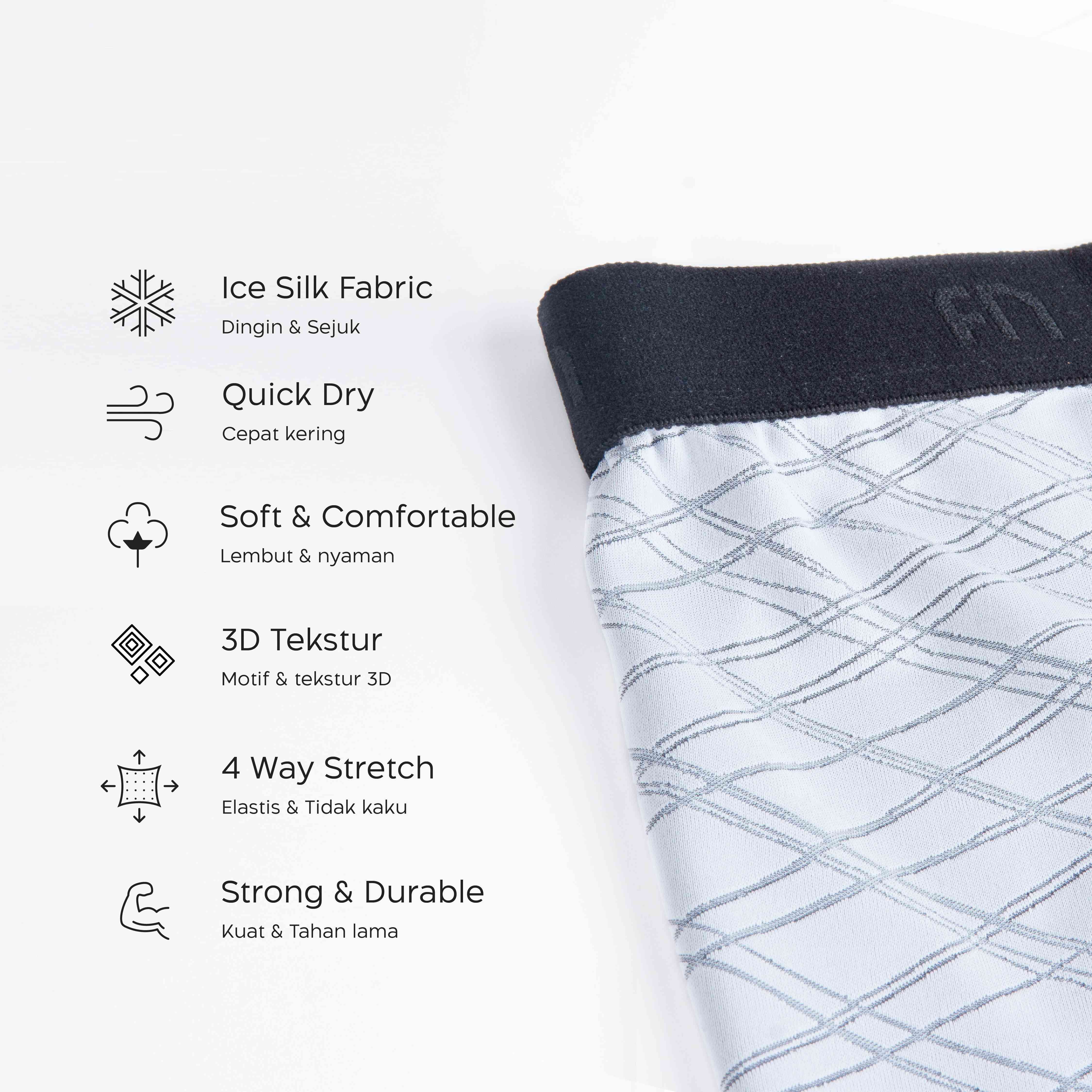 Flyman Celana Dalam Boxer Pria Ice Silk 3D Texture CD Bokser Cowok Mot