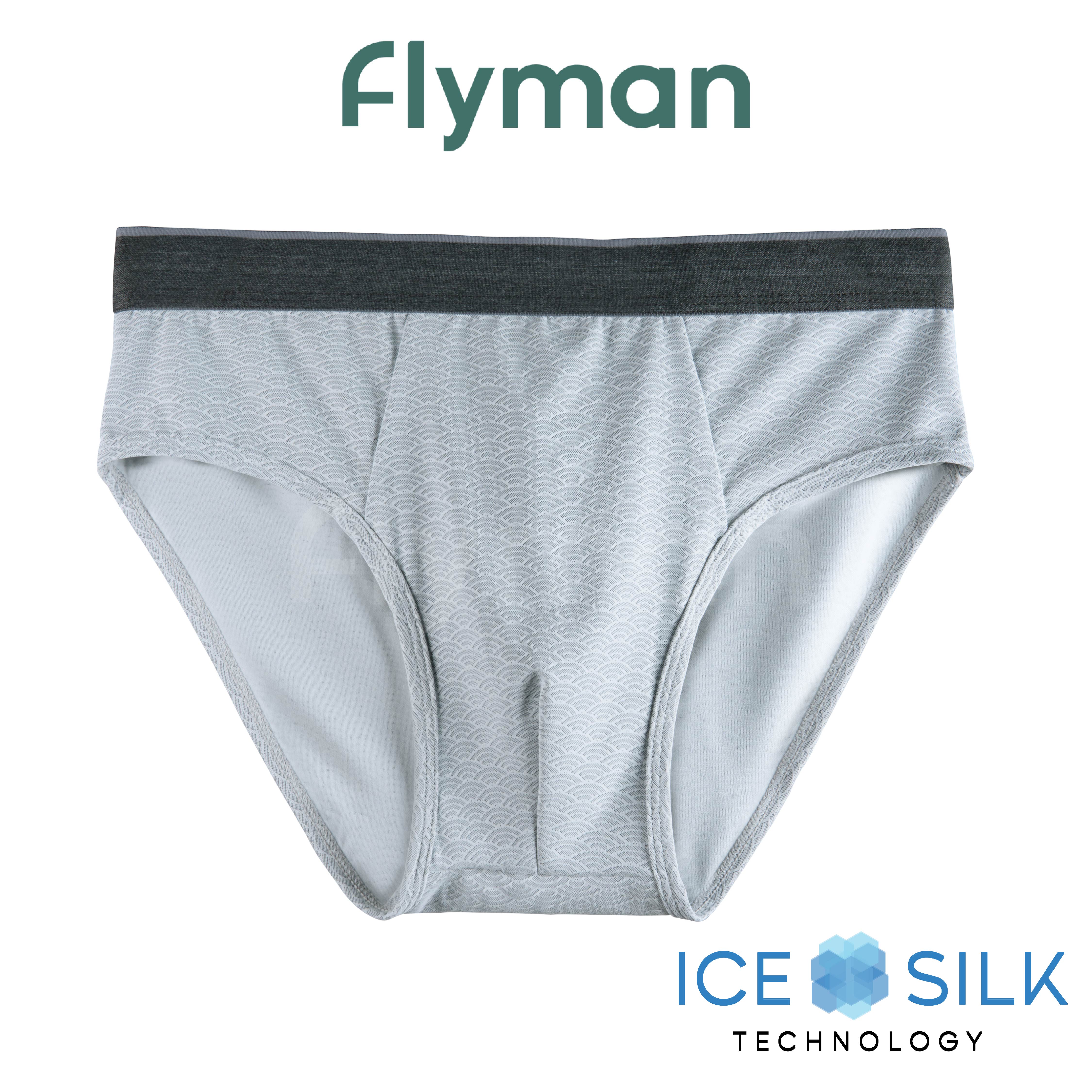 Flyman Celana Dalam Pria Ice Silk 3D Texture Clana Dalem CD Cowok Micro Nylon 1 PCS FM 3446