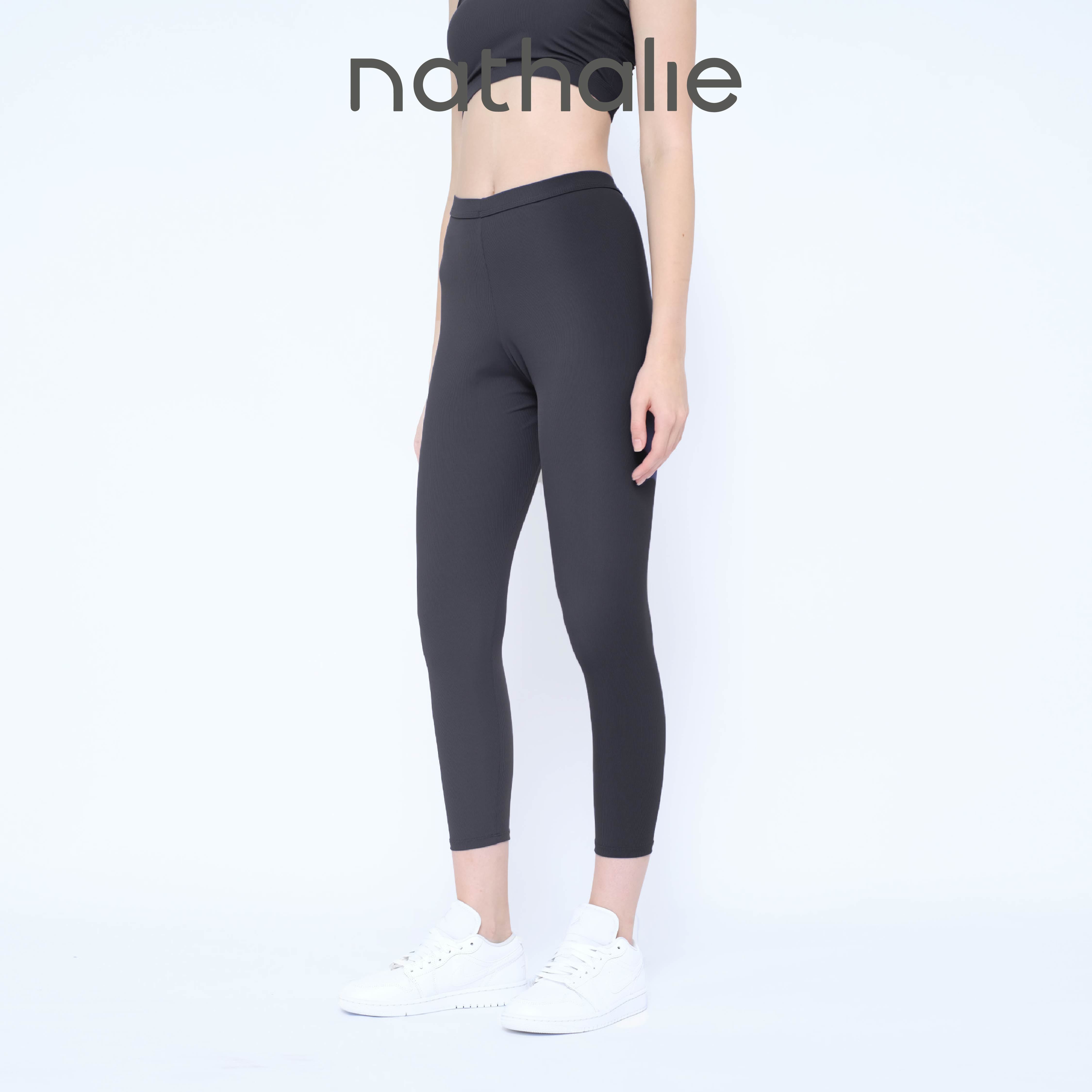 Nathalie Celana Panjang Olahraga Wanita Yoga Ice Silk Rib Legging Pants 1 Pcs NTC 3461
