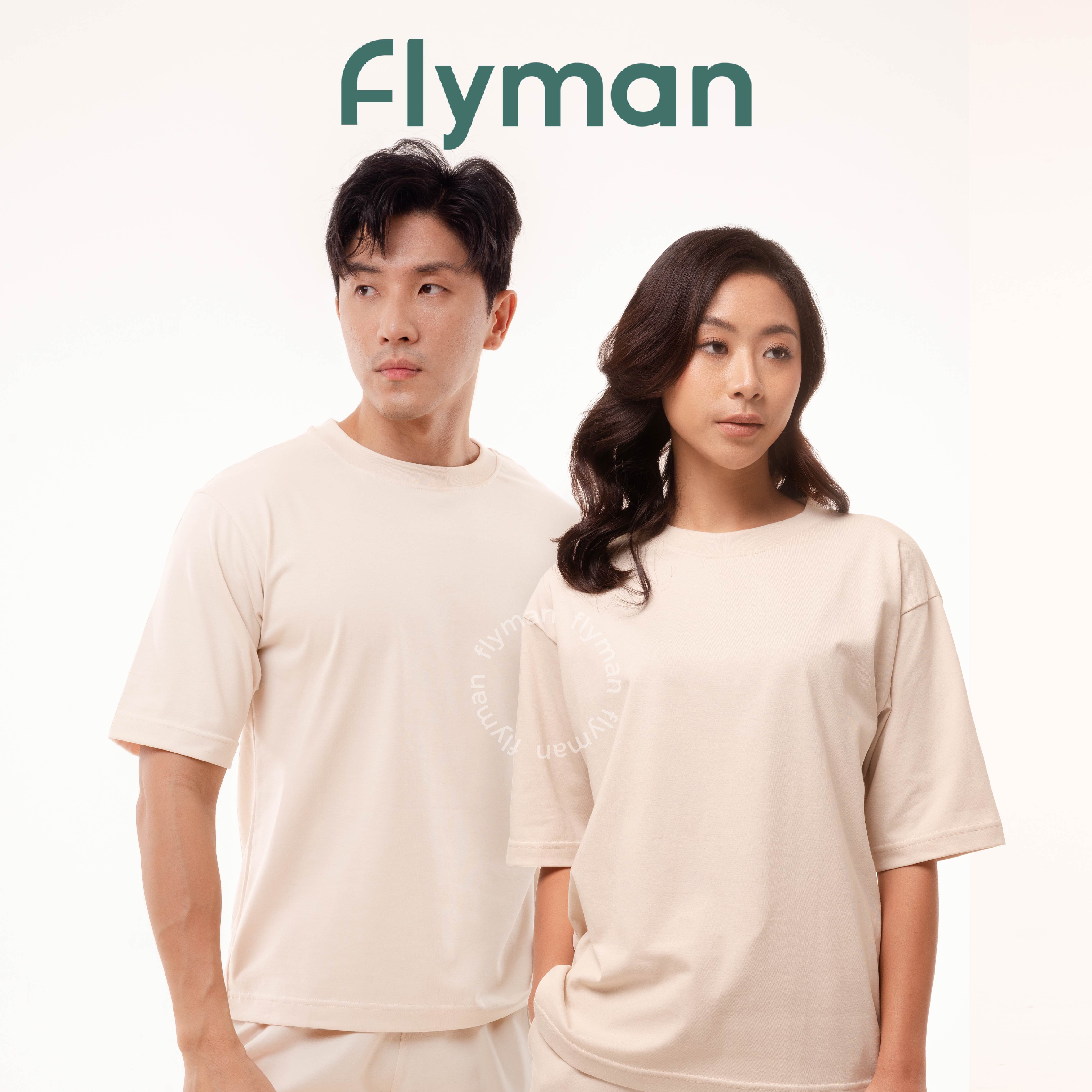 Flyman Katun T-shirt Oversize Kaos Santai Kerah Bulat Lengan 1/2 1 Pcs FNA 3483