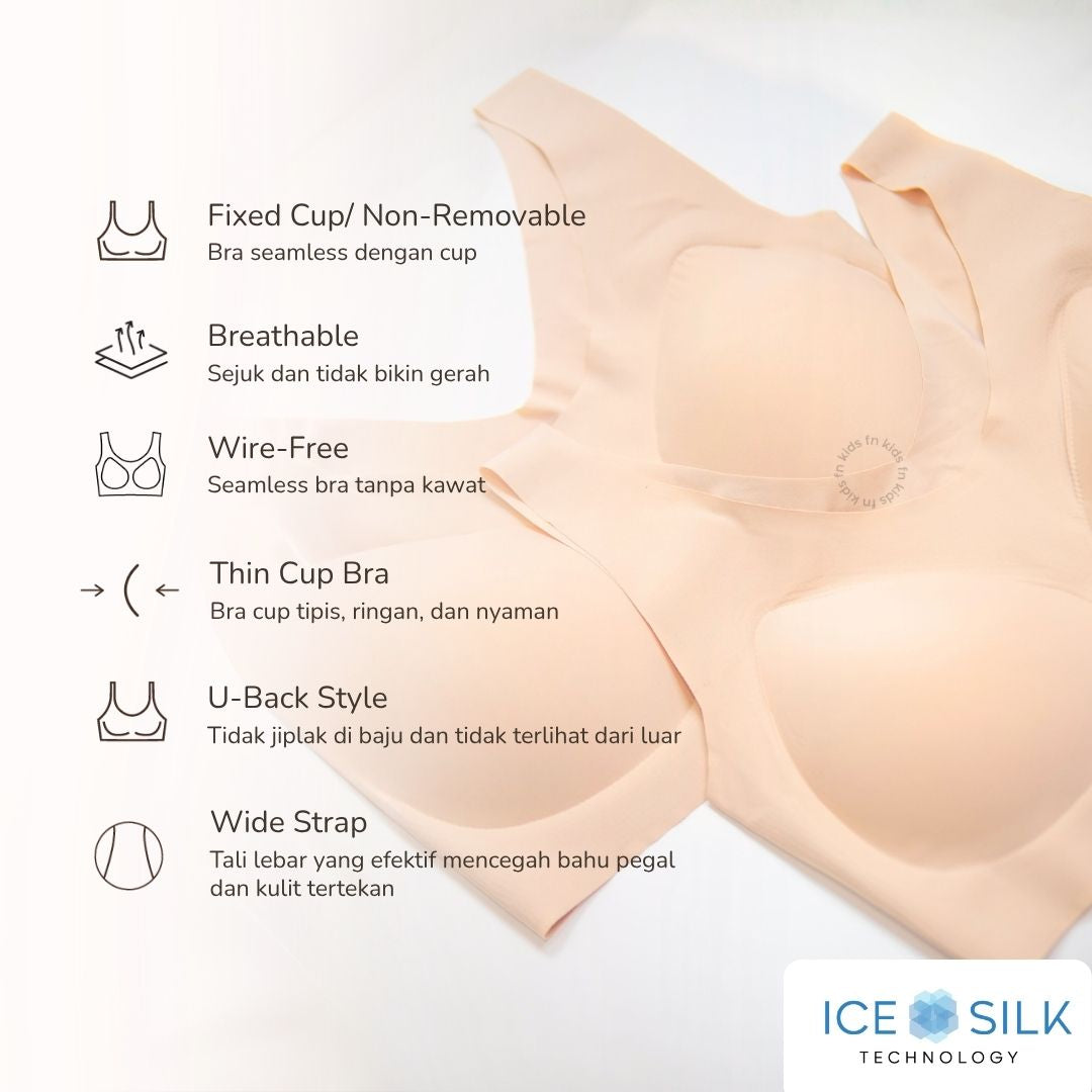 Nathalie Bra Seamless Wanita Tanpa Kawat Invisible Comfort Bra Nyaman NTB 3604