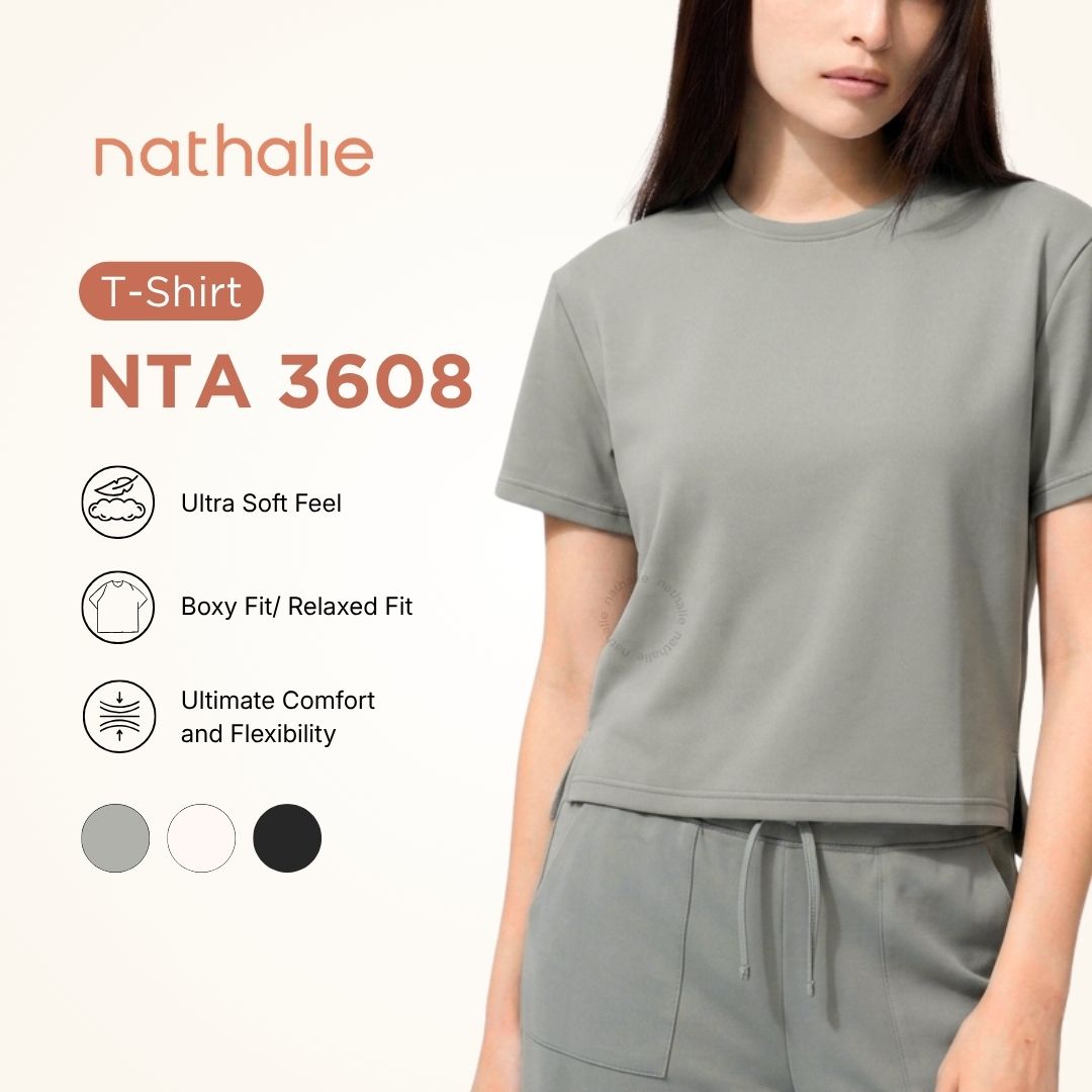 Nathalie Tshirt Boxy Kaos Boxy Wanita Scuba Premium - NTA 3608