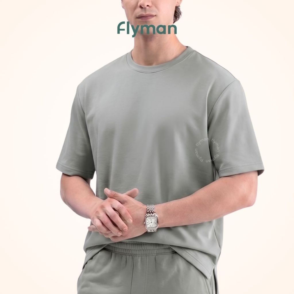 Flyman Kaos Pria Polos Oversize Lengan Pendek Daily Comfort T Shirt - FMA 3610