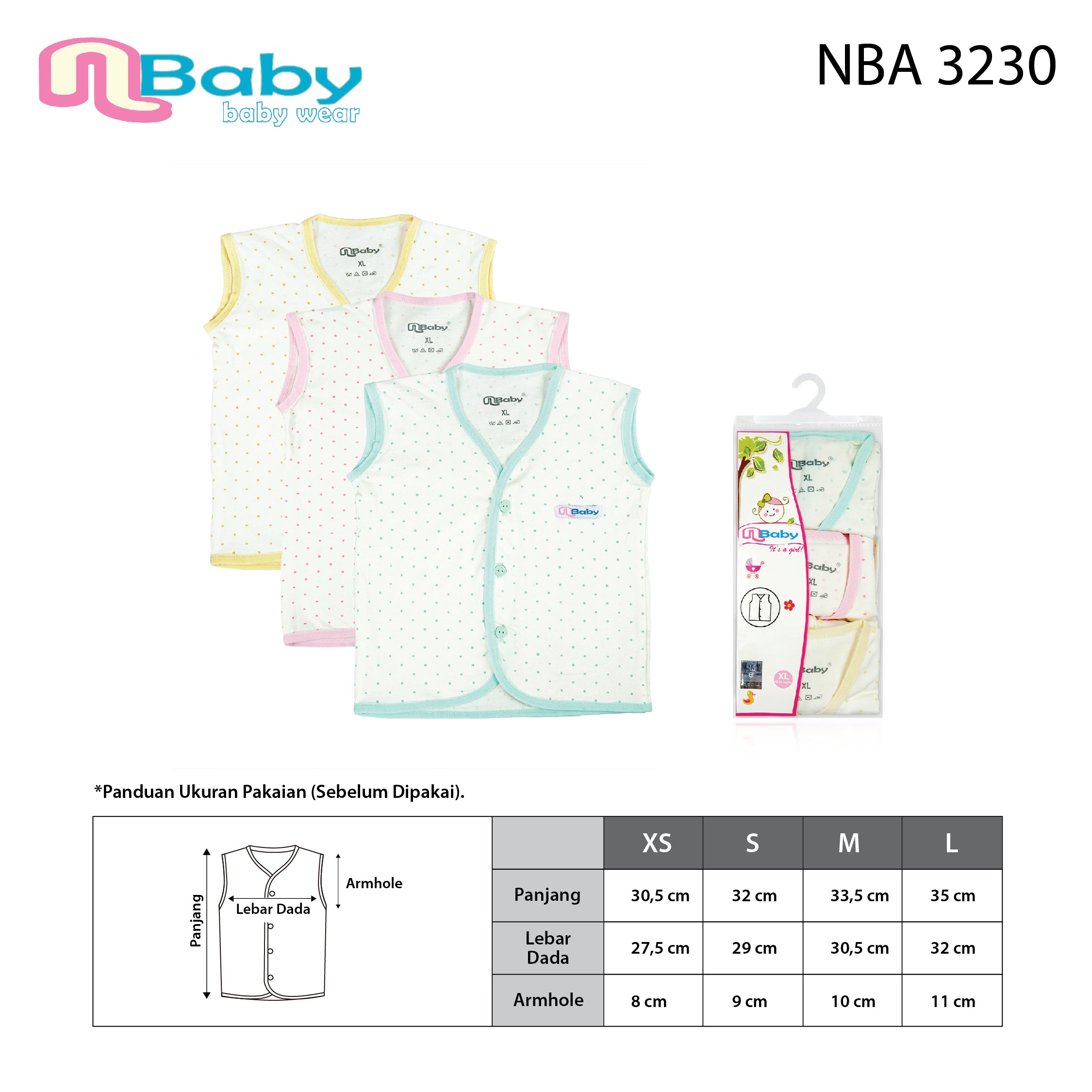 Nbaby Atasan Bayi NBA 3230